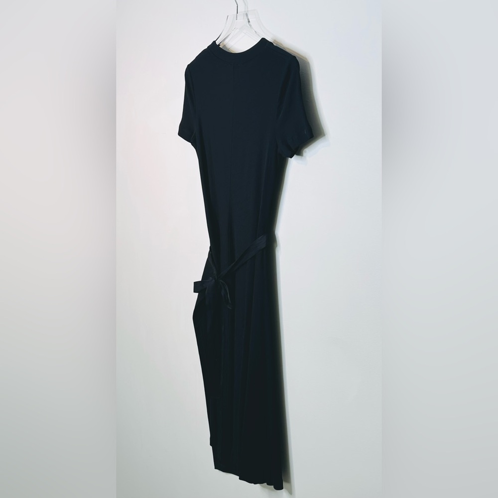 Rosetta Getty Black Midi T-Shirt Tie Waist Apron Wrap Skirt Dress NWT - Picture 8 of 15